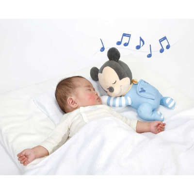 TAKARA TOMY  Baby Mickey Мягкая игрушка для младенцев "Issho ni Nene" Бэйби Микки расслабляет ребенка мелодиями и звуками, для мальчиков