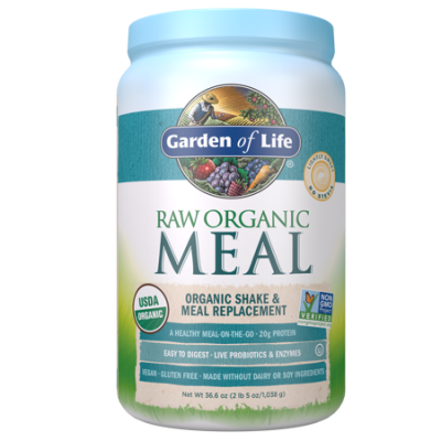 Garden of Life Raw Organic Meal Replacement Shake Powder, Lightly Sweet, 20g Protein, 2.3lb, 36.6oz, Vegan