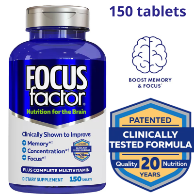 Focus Factor Brain Health Supplement, Memory, Concentration, Focus, 150 Tablets