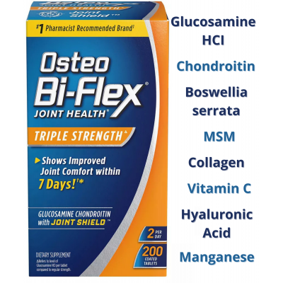 Osteo Bi-Flex Improve Joint Comfort Glucosamine Chondroitin MSM complex,Collagen, 200 ct 