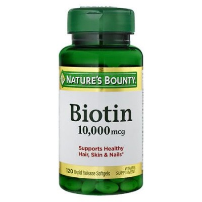 Nature's Bounty, Биотин, 10,000 мкг, 120 желатиновых капсул, быстрорастворимые