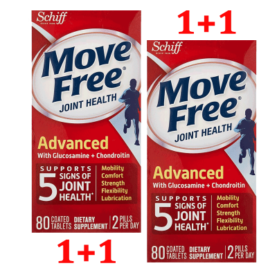 Schiff Move Free Advanced Tablets with Glucosamine & Chondroitin Joint Supplements, 80x2 сt