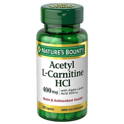 Nature's Bounty, Acetyl L-Carnitine HCl, 400 mg, 30 Capsules
