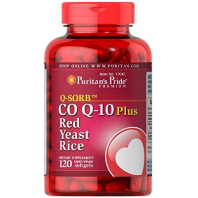 Puritan's Pride Q-Sorb™ Co Q-10 Plus Red Yeast Rice, 120 Softgels