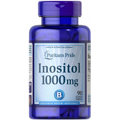 Puritan's Pride lnositol, Инозитол 1000 мг, 90 вегетарианских каплет