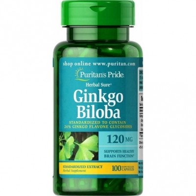 Puritan's Pride Ginkgo Biloba/ Гинкго Билоба 120 мг, 100 капсул.