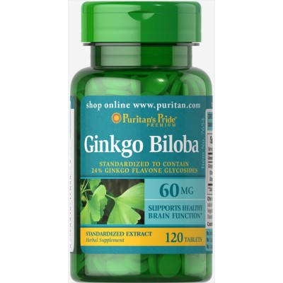 Puritan's Pride Ginkgo Biloba Standardized Extract 60 mg, 120 tablets 