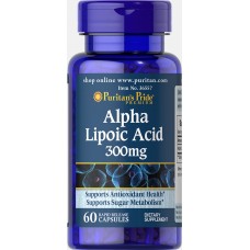 Puritan's Pride Alpha Lipoic Acid 300 mg, antioxidant, sugar metabolism, 60 capsules