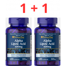 Puritan's Pride Alpha Lipoic Acid 600 mg 2 packs X120 Capsules