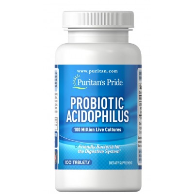 Puritan's Pride Probiotic Acidophilus, Пробиотик Ацидофилус, 100 миллионов живых культур, 100 таблеток