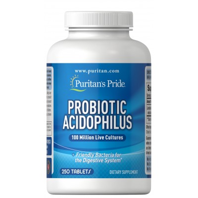 Puritan's Pride Probiotic Acidophilus, Пробиотик Ацидофилус, 100 миллионов живых культур, 250 таблеток