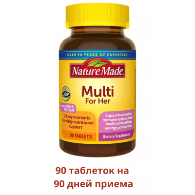 Nature Made Women's Multivitamin /Женские мультивитамины, 90 таблеток