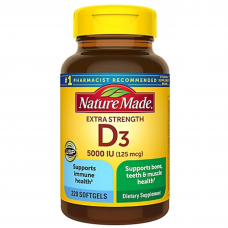 Nature Made Vitamin D3 5000 IU (125 mcg), 220 Softgels