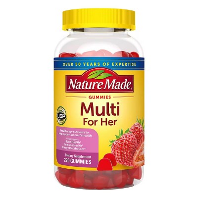Nature Made женские жевательные мультивитамины со вкусом клубники, 220 мармеладок