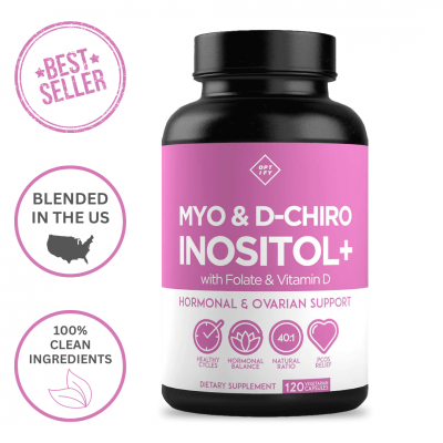 Optify Myo-Инозитол + D-Chiro Инозитол с фолатом и витамином Д, 120 капсул