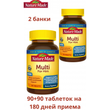 Nature Made Men's Multivitamin  Multi For Him/男性用マルチビタミン,ソフトジェル、2パック 90錠