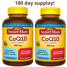 Nature Made CoQ10 400 mg 心臓の健康サポートのための栄養補助食品、2 x 90 ソフトジェル