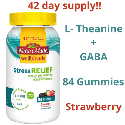 Nature Made Wellblends Stress Relief, L-theanine With GABA, 84 Gummies
