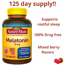 Быстрорастворимый мелатонин  от Nature Made, 10 мг, 125 таблеток