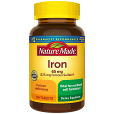 Nature Made Железо 65 мг (из сульфата железа), 365 таблеток