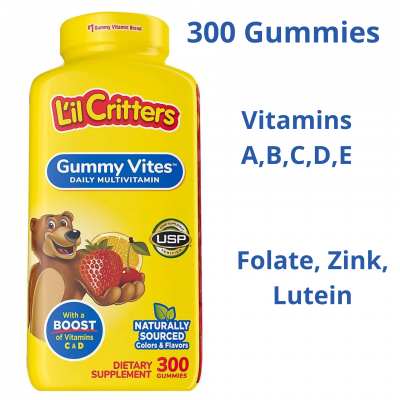 L'il Critters Gummy Vites Kids マルチビタミン栄養補助食品、グミ 300 個