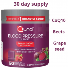Qunol Blood Pressure Support with Co Q10 Chews Berry 60 ct