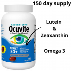 Bausch & Lomb Ocuvite Витаминно-минеральная добавка для глаз для взрослых старше 50 лет, 150 мини-желатиновых капсул