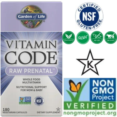 Garden of Life Vitamin Code Raw Prenatal出生前ビタミンコード, 180ベジタリアンのカプセル