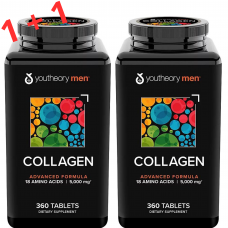 Youtheory 男性用コラーゲン 5000 mg + フォチルートエキス、ビオチン配合ビタミン C、2 x 360 錠