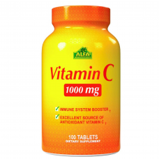ALFA Vitamins Витамин C 1000 мг со вкусом апельсина – 100 капсул