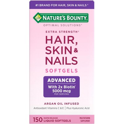 Nature's Bounty, Optimal Solutions, Extra Strength Hair, Skin & Nails, 150 Rapid Release Liquid Softgels