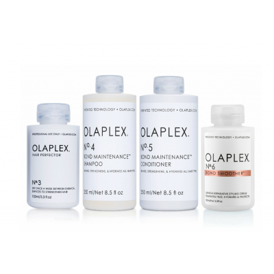Olaplex No.3, No.4, No.5, No.6 Bundle | Hair Perferctor, Bond Smoother, Shampoo and Conditioner/ Набор состоящий из Препарата для укрепления волос Olaplex No.3, шампуня Olaplex No.4 и кондиционера Olaplex No.5 и Укрепляющего крема для волос Olaplex No.6