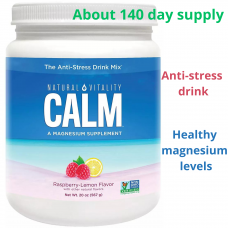 Natural Vitality Calm Magnesium Supplement Raspberry Lemon Anti-Stress Drink Mix, 20 oz. (567 g)