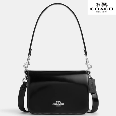 Coach Quinnバッグ スパッツォラート レザー/シルバー/黒色