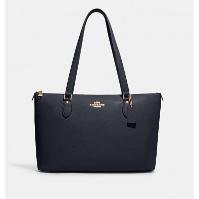 Coach Gallery Tote сумка женская, темно- синяя с золотой отделкой
