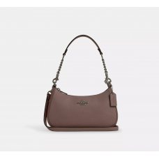 Coach Teri Shoulder Bag pebbled leather/Gunmetal/ Dark Stone Coach Teri Shoulder Bag pebbled leather/Gunmetal/ Dark Stone