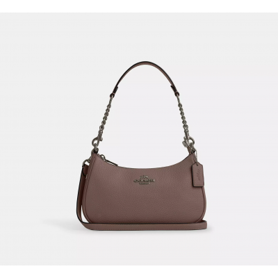 Coach Teri Shoulder Bag pebbled leather/Gunmetal/Dark Stone Coach Teri Shoulder Bag pebbled leather/Gunmetal/Dark Stone