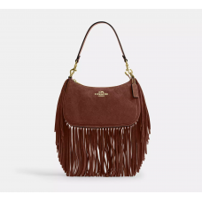 Coach Teri Shoulder Bag With Fringe suede/Im/Vintage Brown Coach Teri Shoulder Bag With Fringe suede/Im/Vintage Brown