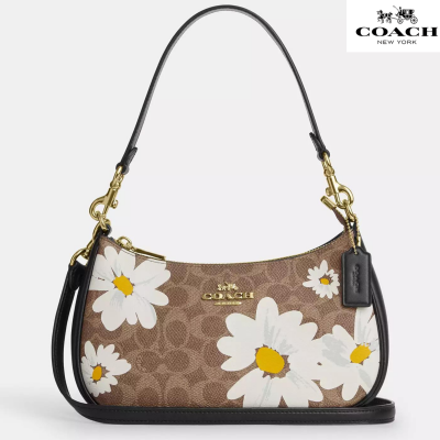 Coach コーチ テリ ショルダーバッグ シグネチャー キャンバス フローラルプリント /ゴールド/タン マルチ