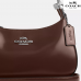 Coach Сумочка на плечо Teri Shoulder Bag глянцевая кожа Спаццолато, кленово-коричневая с серебром  