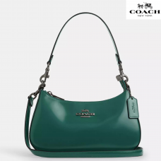 Coach Сумочка на плечо Teri Shoulder Bag глянцевая кожа Спаццолато, зеленая   