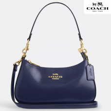 Coach Teri Shoulder Bag Spazzolato leather novelty leather/Gold/True Navy