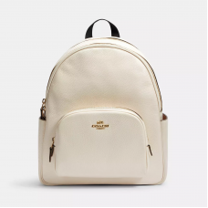 Coach Court Backpack pebbled leather/Gold/Chalk