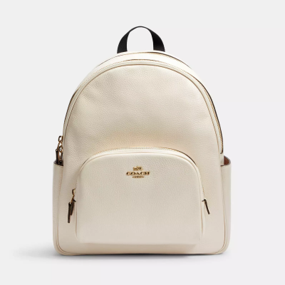 Coach Court Backpack pebbled leather/Gold/Chalk