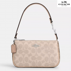 Сумочка Coach Nolita 19 из фирменной канвас серебристый/песочный/серо-коричневый, многоцветный