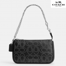 Coach Nolita 19 c фирменными заклепками, кожа/серебро/черный