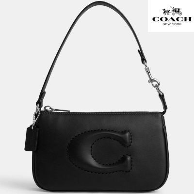 Coach Nolita 19 гладкая кожа, серебро на черный