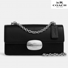 Coach Eliza Flap Crossbody Leather Silver/Black