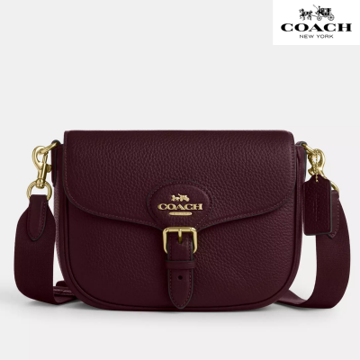 Coach コーチ アメリア サドルバッグ ゴールド/メルロー