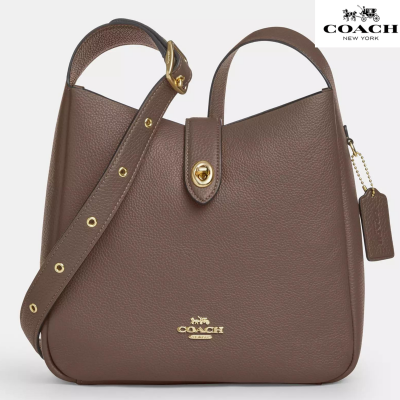 Coach  コーチ ハドリー コンバーチブル クロスボディ バッグ ペブルド レザー/ゴールド/暗い 石色